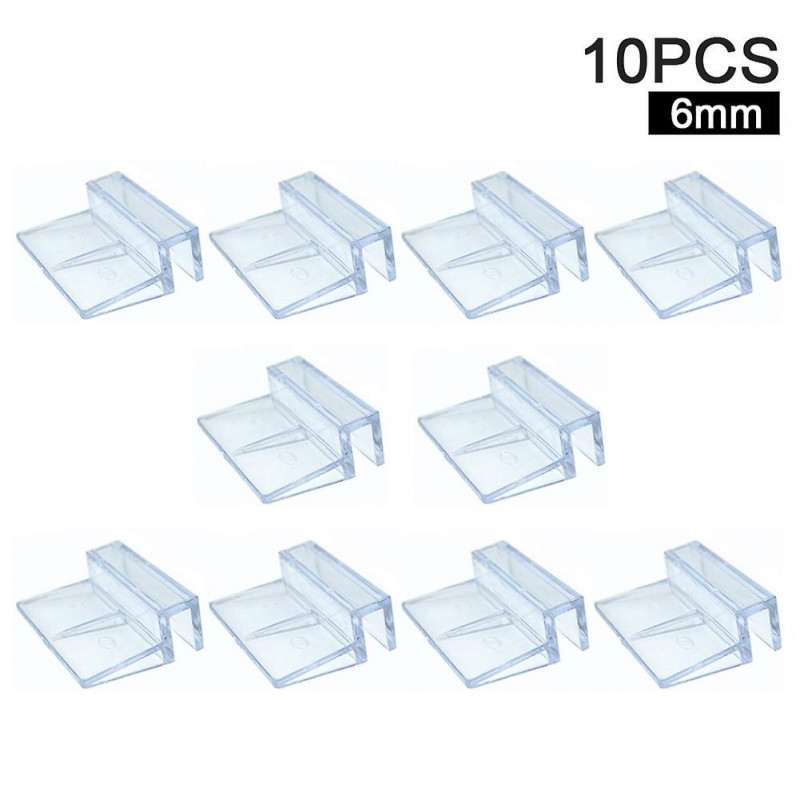 10pcs Support Support Glass Cover Clip 6/8/10 / 12mm Acrylic Fish Tank Easy Install