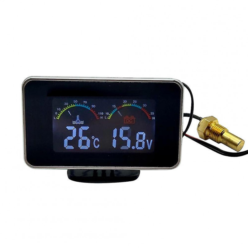 2 In 1 Car Gauge Water Temperature Truck Lcd Digital With Light Alarm Accurate