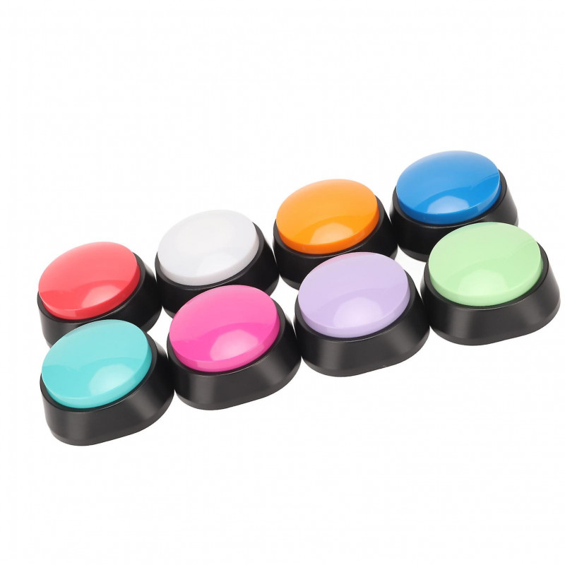 8PCS Voice Recording Button 30 Second Clear Recording Pet Training Buzzer for Dog Communication Study