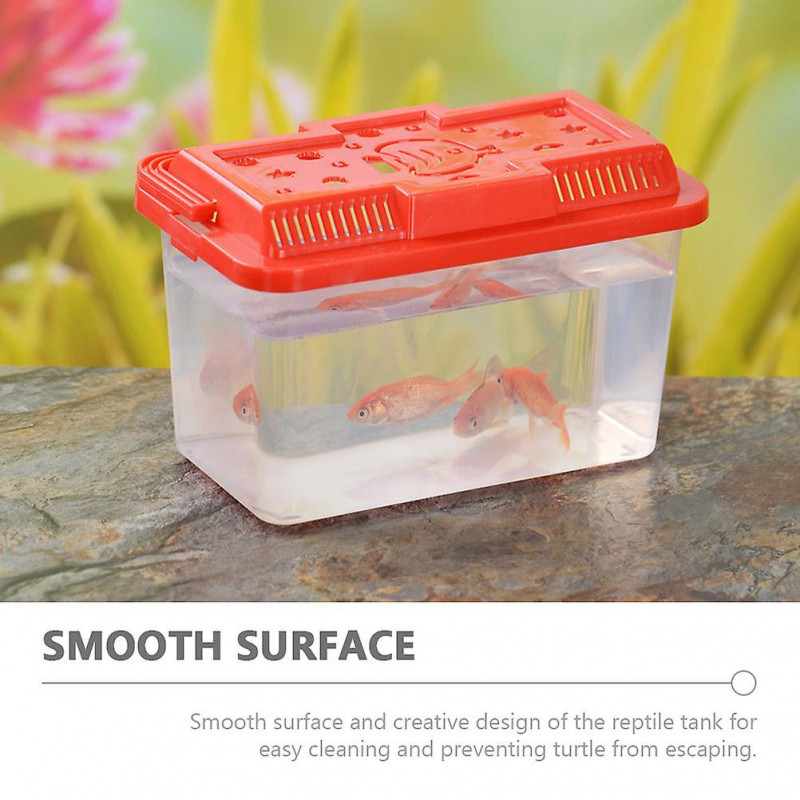 Portable Fish Tank Handheld Aquarium Fish Tank Transparent Turtle Box Pet Hamster Box
