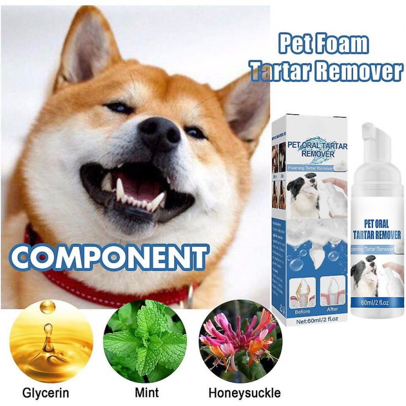 Dog Tartar Remover Foam Eliminate Bad Breath Plaques Natural Material 2oz