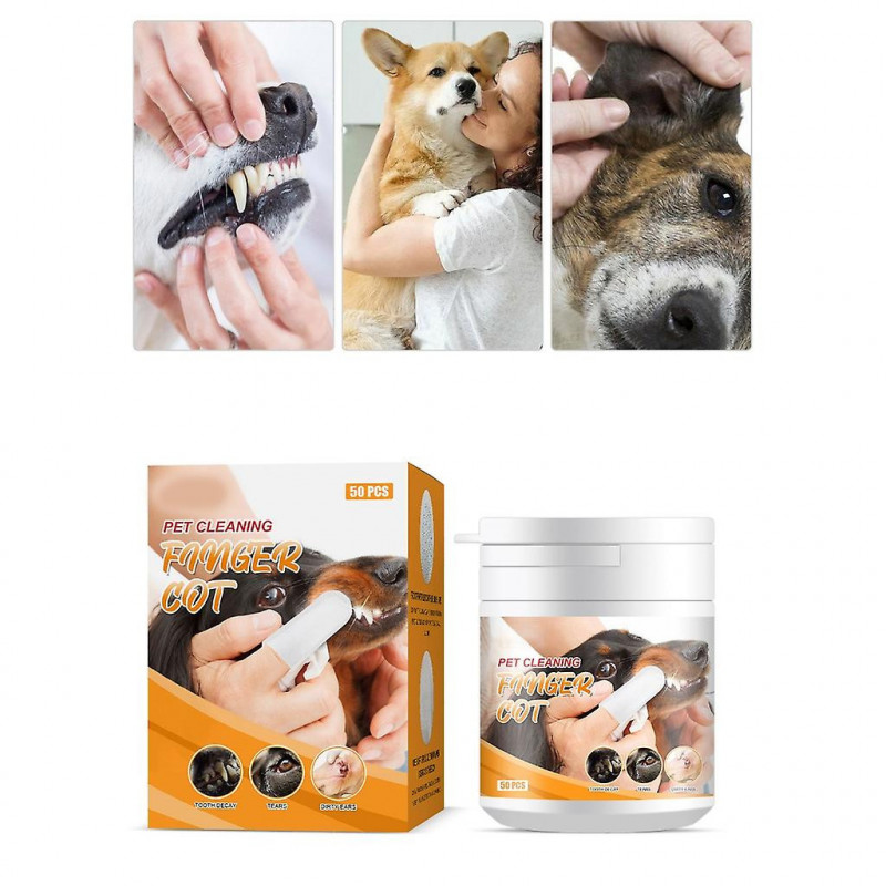Dog Dental Cleaning Wipes Disposable Pet Dental Finger Gloves Teeth Hygienes