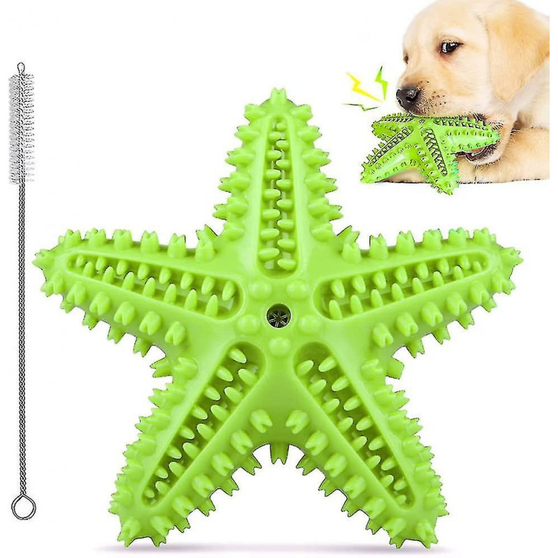 Dog Chew Toys Teeth Cleaning Toothbrush Squeaky Toy,pet Dental Oral Care Brushing Sticks(green, Medium)