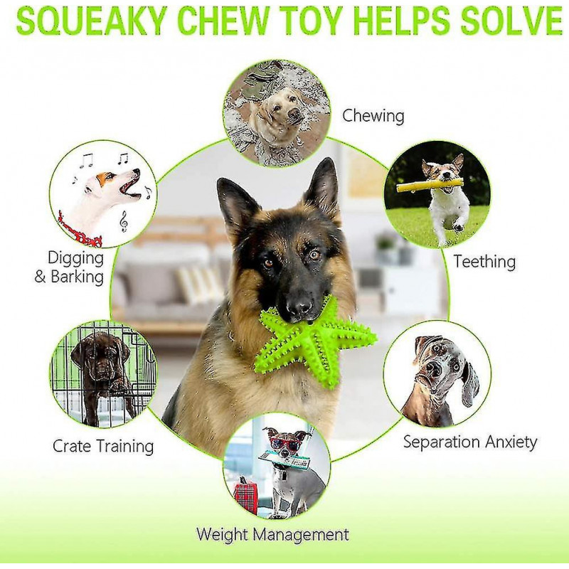 Dog Chew Toys Teeth Cleaning Toothbrush Squeaky Toy,pet Dental Oral Care Brushing Sticks(green, Medium)