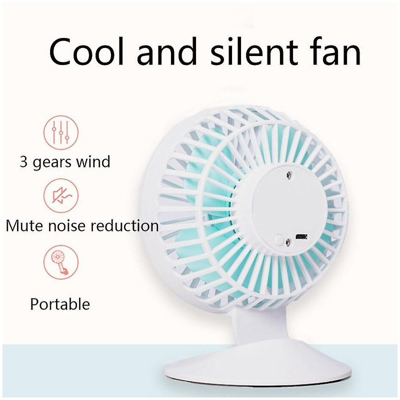 F2 Desktop Mini Fan, Colour: White Without Battery White Without Battery
