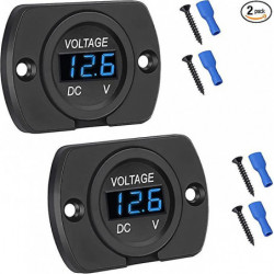 2 Pack Dc 12v 24v Waterproof Car Voltmeter Led Digital Display Panel, Round Voltage Gauge With Terminals For [...]