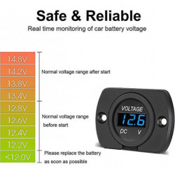2 Pack Dc 12v 24v Waterproof Car Voltmeter Led Digital Display Panel, Round Voltage Gauge With Terminals For [...]
