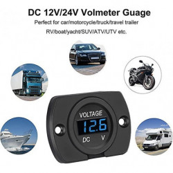 2 Pack Dc 12v 24v Waterproof Car Voltmeter Led Digital Display Panel, Round Voltage Gauge With Terminals For [...]