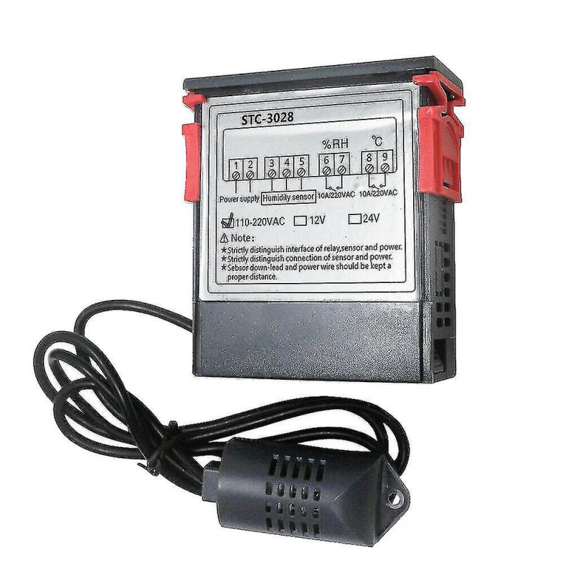 Stc-3028 Compteur d’humidité de température numérique 10a Thermostat Contrôleur d’hygromètre à double affichage (12v) Hy