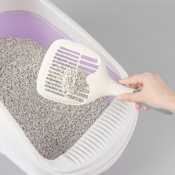 Haute qualité Cat Litter Scoop Pvc Plastique Pet Poo Pelle Pratique Animaux Caca Casser la maison (1pcs, beige)