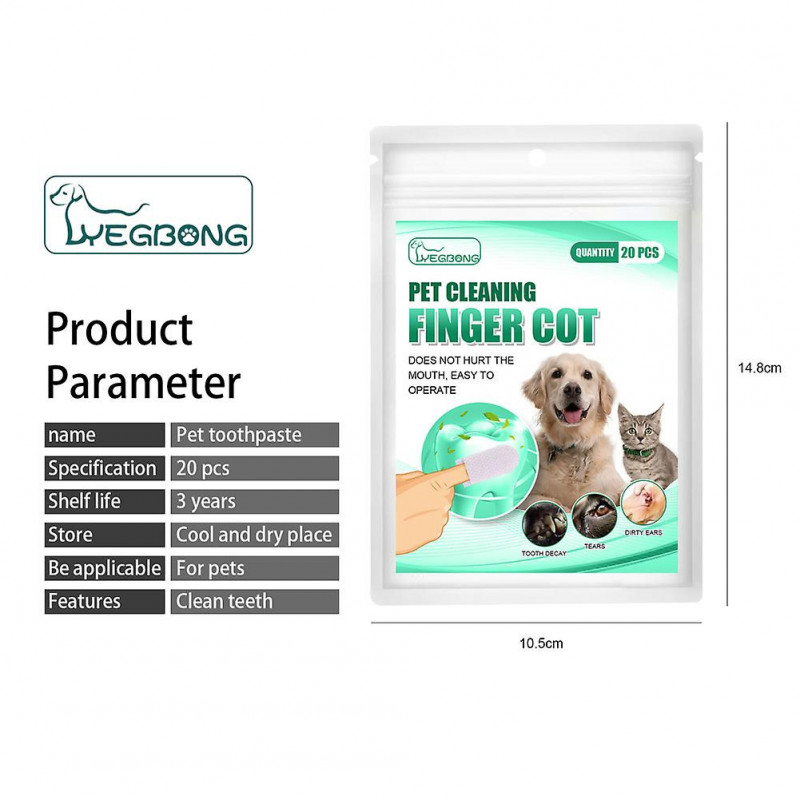 NEW Bag Wet Wipes Remove Tartar for Pets Pet Cleaning Oral Care Finger Cover Finger