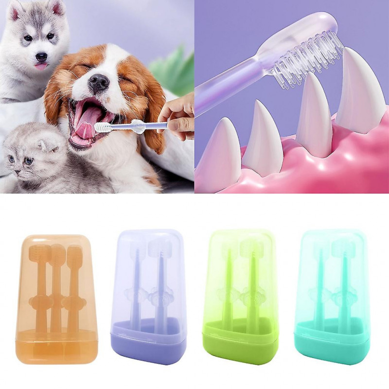 Upgraded Dog Toothbrush Pet Toothbrush with Storage Box Addition Bad Breath