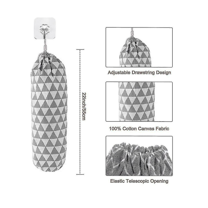 Plastic Bag Holder, Grocery Bags Holder, Wall Mount Garbage Plastic Bag Organizer