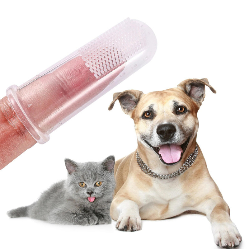 Dog Cat Toothbrush Soft Pet Teeth Cleaning Tool Bad Breath Tartar Teeth Care Silicagel Supplies