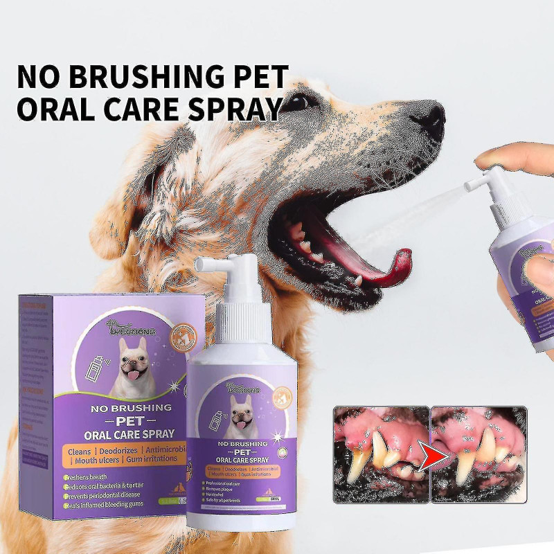 3pcs Animaux domestiques Nettoyage des dents de chien Spray blanchissant, Spray de nettoyage des dents Chiens [...]