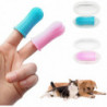 Brosse à dents 2pcs avec étui de rangement, brosse à doigts de nettoyage des dents de chien (rose + bleu) (4-d-w)