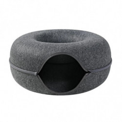 Amovible Cat Nest Rond Feutre Pet Nest Cat Tunnel Lit Semi-fermé Lavable Cat Tunnel Nest