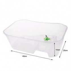 Plastique Reptile Tortue Tortue Réservoir Vivarium Boîte d’alimentation Blanc