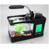 Mini Usb Desktop Aquarium Lcd Display Fish Tank Clock Led Lampe Light Black