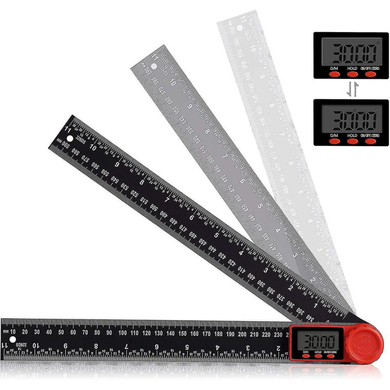 300mm Digital Protractor Ruler, 2 In 1 Digital Protractor With Lcd Display And Lock Function For Woodworking, [...]