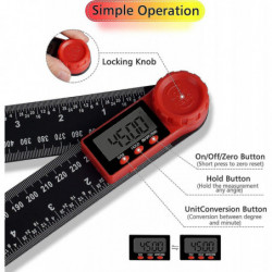 300mm Digital Protractor Ruler, 2 In 1 Digital Protractor With Lcd Display And Lock Function For Woodworking, [...]