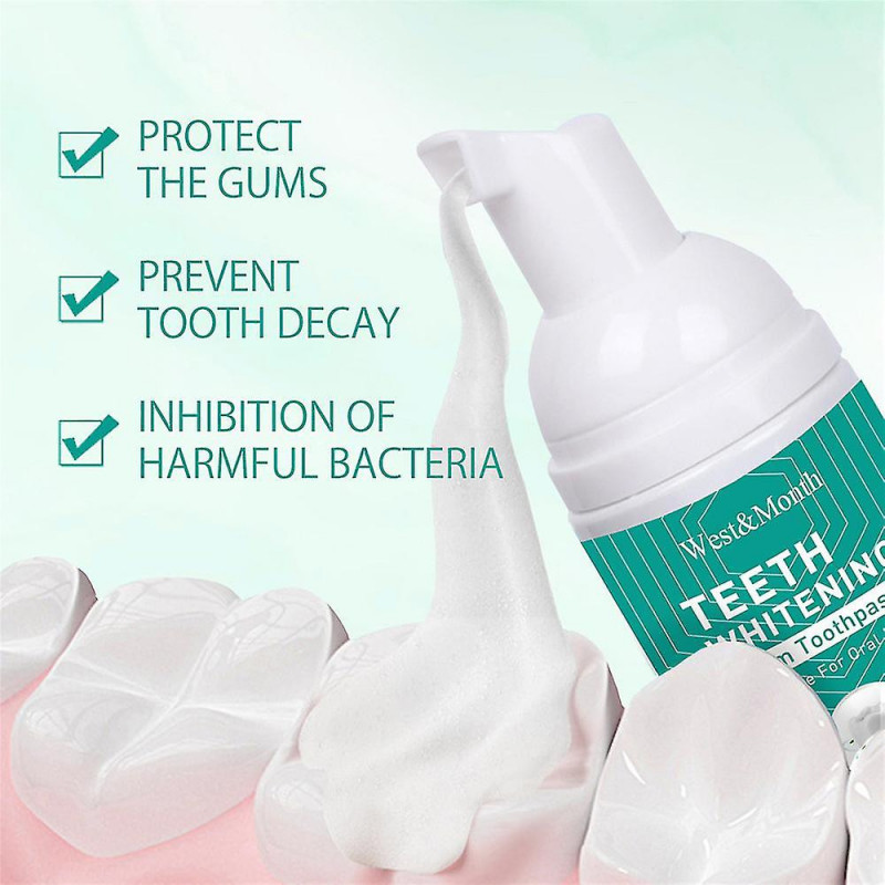 60ml Tooth Whitening Cleansing Foam Toothpaste Removal Stains Fresh Breath Oral Care
