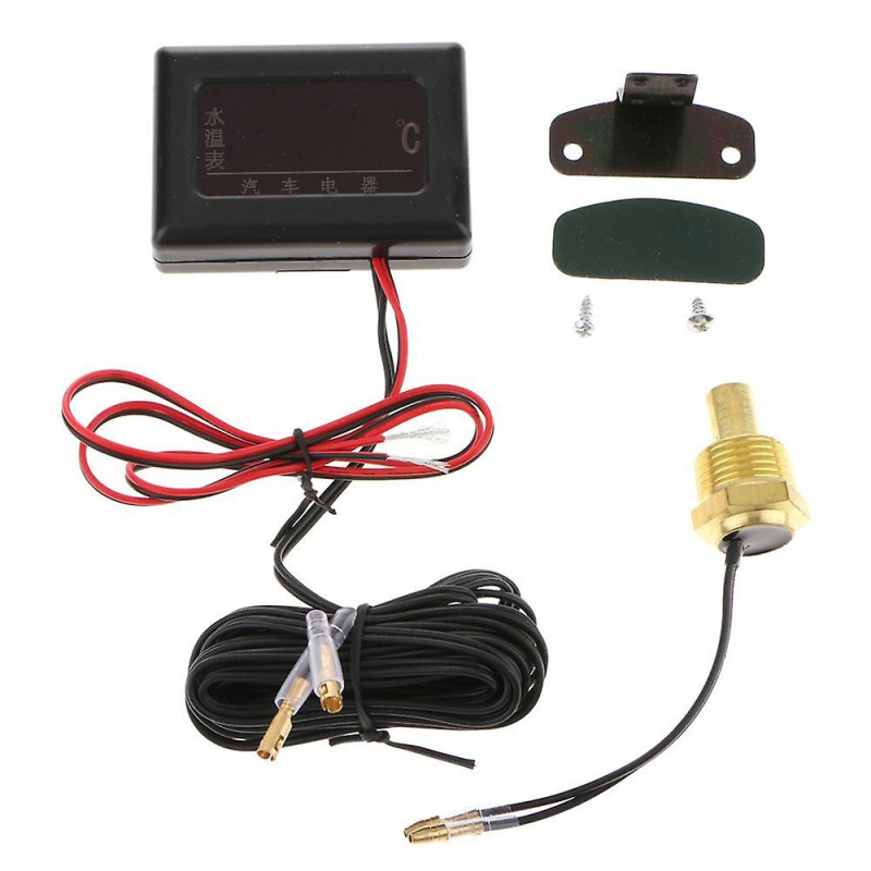 12v-24v Car Lcd Digital Water Temperature Gauge Meter With 21mm Sensor