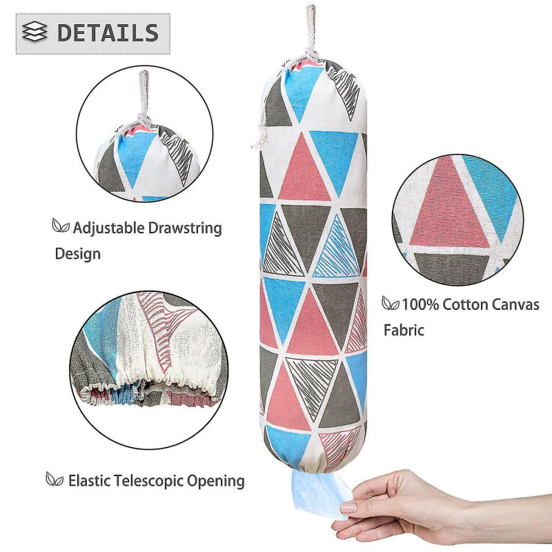 Plastic Bag Holder Large Shopping Bag Organizer Storage Dispenser Washable Plastic Bags Reusable Organizer Trash [...]