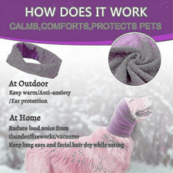 Dog Quiet Ear Covers For Ear Protection, Calming Ear Snood Muffs For Dogs/cats - Hood For Anxiety Relief/warm_b