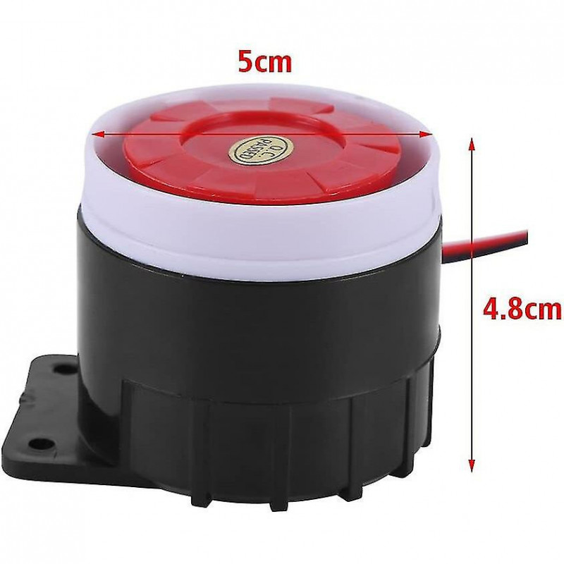 Mini Alarm Siren For The House, Plastic/metal, 110 Db, Black/red