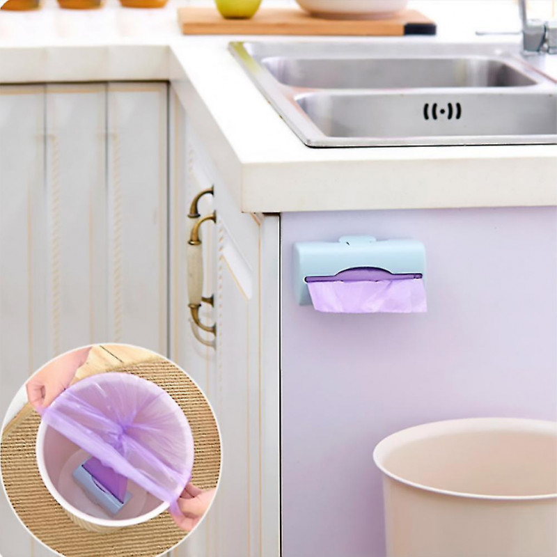 Purple Plastic Bag Holder for Kitchen Bathroom Office - Garbage Bag and Trash Bag Dispenser