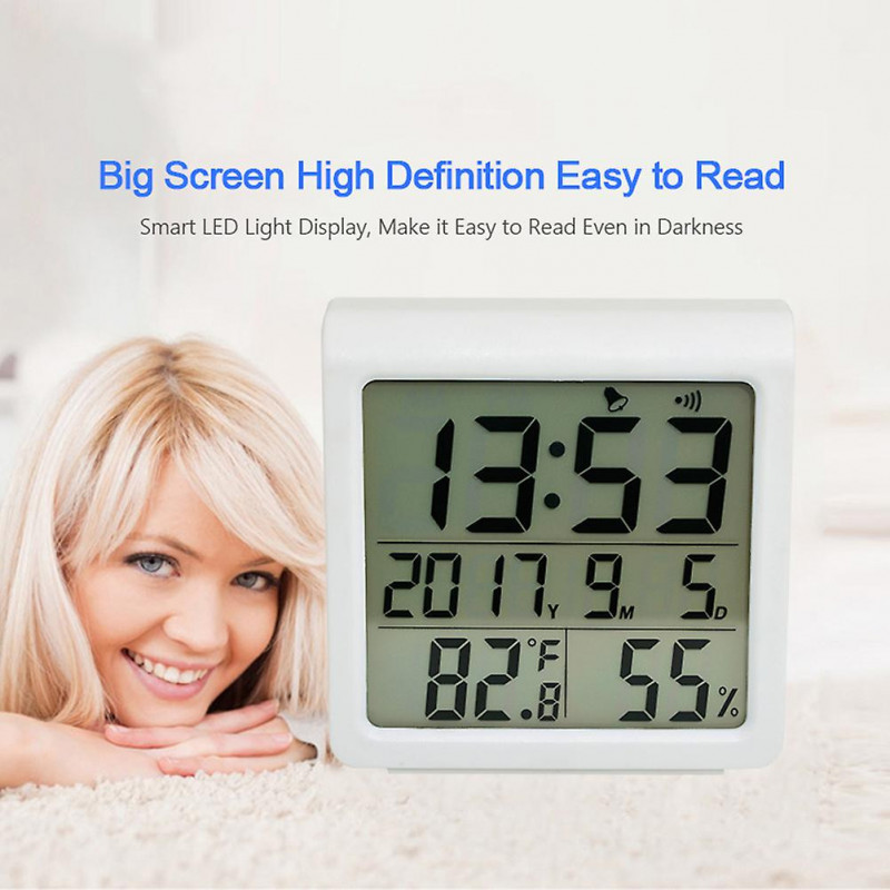 Digital Household Backlight Hygrometer Electronic Hygrometer Temperature Gauge Standing Alarm Clock Without [...]