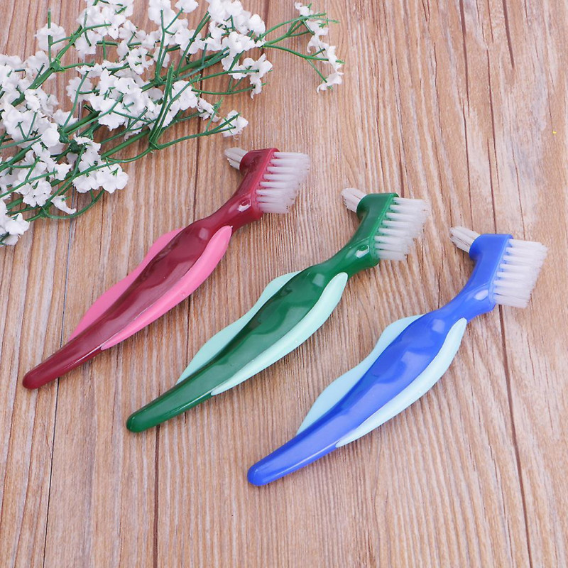 Y-Shape Dedicated Denture Double Brush Teeth Care