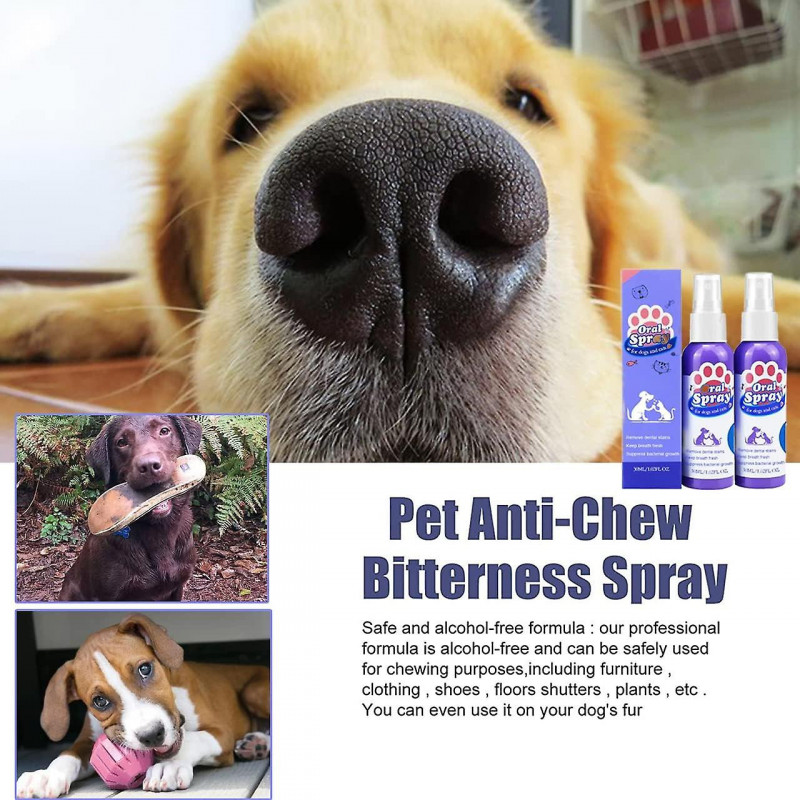 Teeth cleaning spray, breath freshening spray for cats and dogs, bad breath and odor removal oral care solution