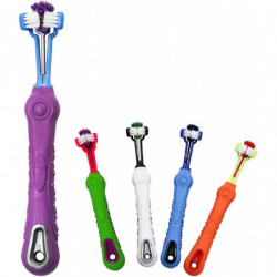 Pack Of 5 Dog Toothbrushes, Three Heads Pet Brush, For Multi-angle Oral Cleaning Of Cats And Dogs