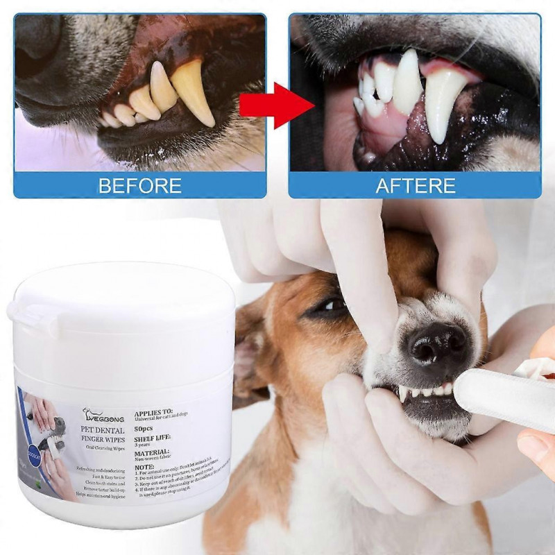 Cat & Dog Dental Wipes Teeth Cleaning & Dental Care Tartar Remover for Teeth