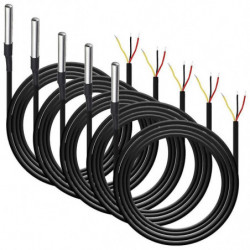 5pcs Waterproof Ds18b20 Temperature Sensor, Digital Temperature Thermal Cable Temperature (-55- +1