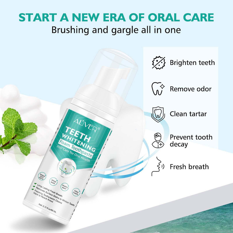 Whitening Foam Toothpaste ToothCleaning Toothpaste Teeth Oral Hygiene 60ml