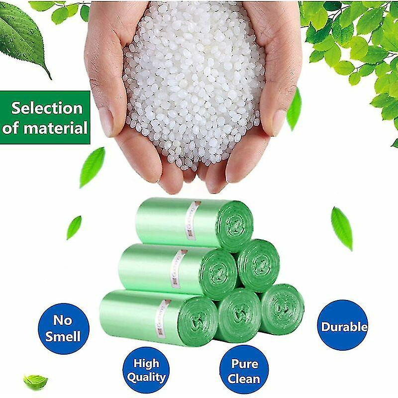 100 Trash Bags, 15-20L, Ultra-Resistant, Leak-Proof, With Handle Green 45X60cm