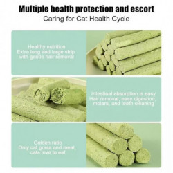 6pcs/set Herbe à chat Bâton parfumé Collations pour animaux de compagnie Élimination des boules de poils Nettoyage [...]