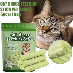 6pcs/set Herbe à chat Bâton parfumé Collations pour animaux de compagnie Élimination des boules de poils Nettoyage [...]