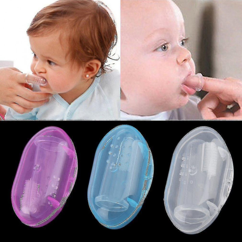 Baby Infant Soft Silicone Finger Toothbrush Teeth Rubber Massager With