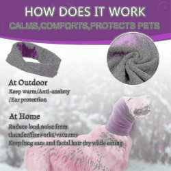 Dog Quiet Ear Covers For Ear Protection, Calming Ear Snood Muffs For Dogs/cats - Hood For Anxiety Relief/warm_b