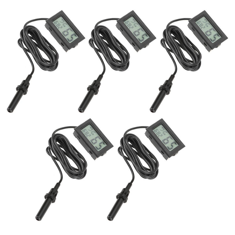 5 Pcs Terrarium Reptile Digital Temperature Gauge Mini Hygrometer Digital Temperature Meter Sensor Reptile