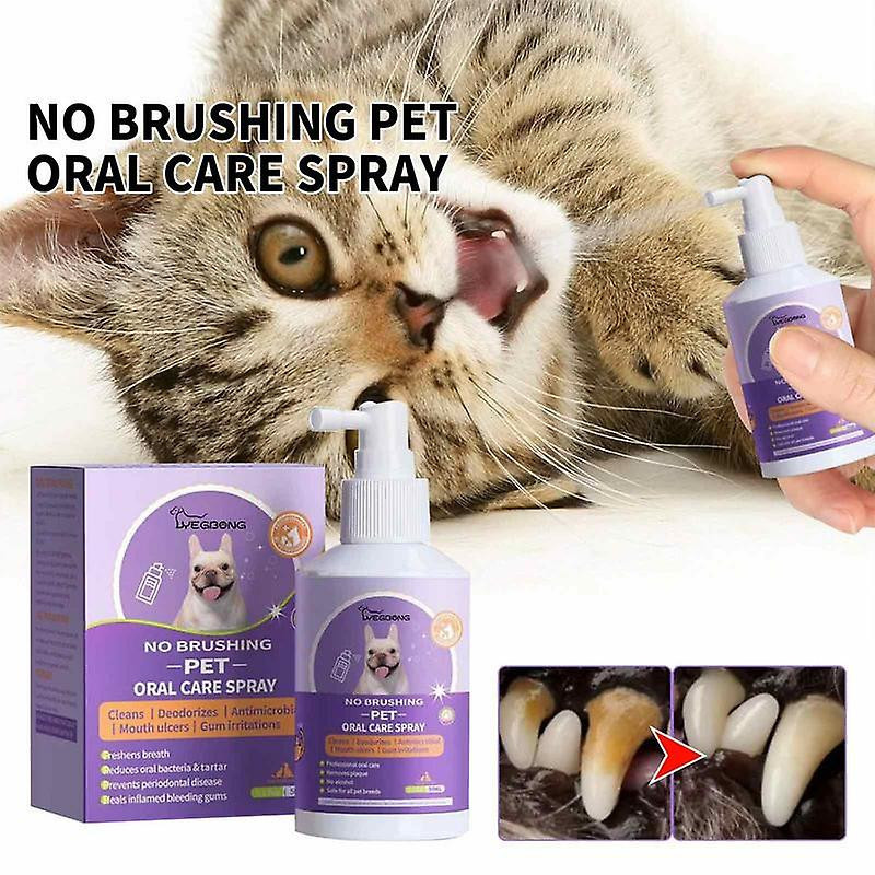 50ml Pet Mouth Cleaning Spray Dog Cat Mouth Freshener Teeth Cleaning Deodorant Prevention Calculus Removal Kitten [...]
