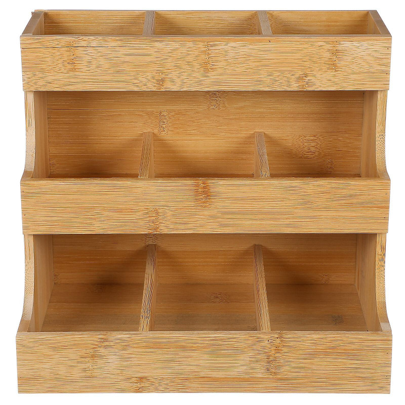 Tea Sugar Coffee Bags Storage Rack Wooden Tea Bag Holder Office Supply