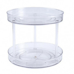 Transparent Turntabletiered Rotating Kitchen Spice Organizer For Cabinets Pantry
