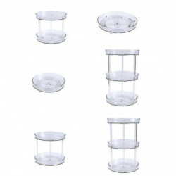 Transparent Turntabletiered Rotating Kitchen Spice Organizer For Cabinets Pantry