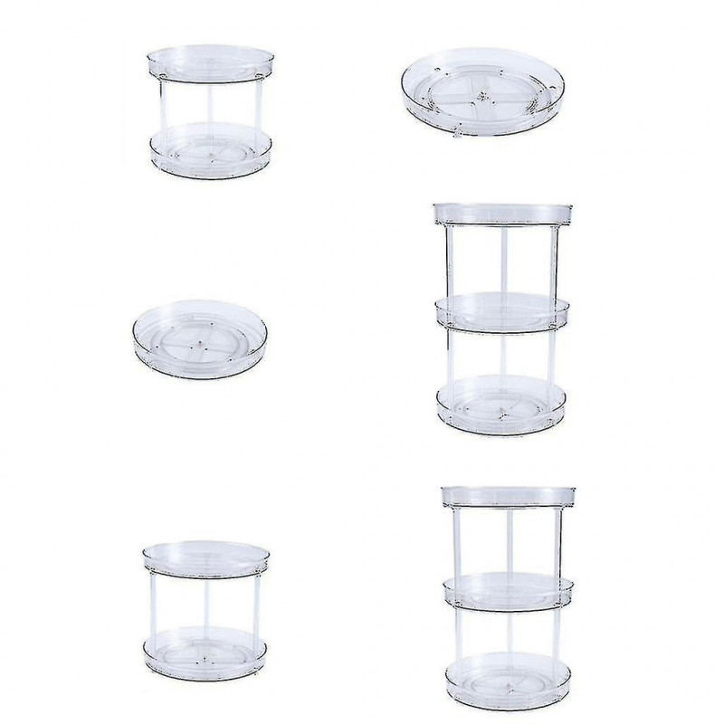 Transparent Turntabletiered Rotating Kitchen Spice Organizer For Cabinets Pantry