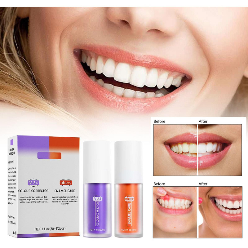 Toothpaste V34 Teeth Whitening Oral Hygiene Tooth Brighten Teeth Cleaning Stains Remover Enamel Care